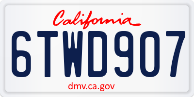 CA license plate 6TWD907