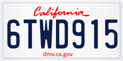 CA license plate 6TWD915
