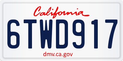CA license plate 6TWD917
