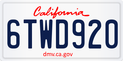 CA license plate 6TWD920