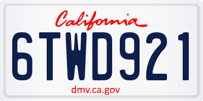 CA license plate 6TWD921
