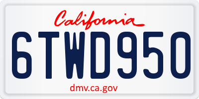 CA license plate 6TWD950