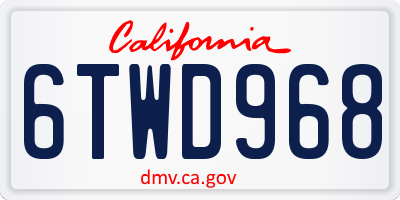 CA license plate 6TWD968