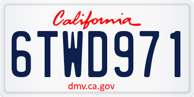 CA license plate 6TWD971