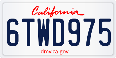CA license plate 6TWD975