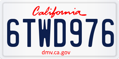 CA license plate 6TWD976