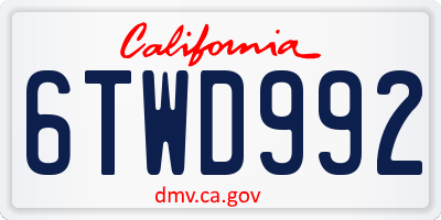 CA license plate 6TWD992