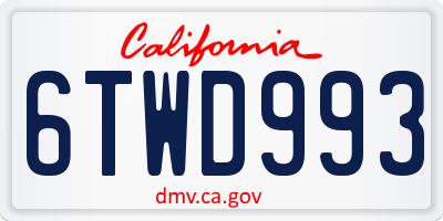 CA license plate 6TWD993