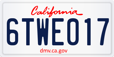 CA license plate 6TWE017
