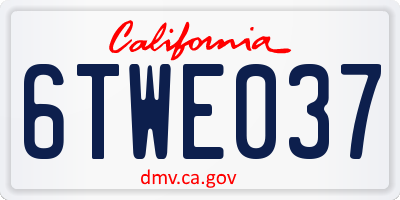 CA license plate 6TWE037