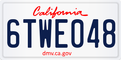 CA license plate 6TWE048