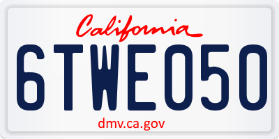 CA license plate 6TWE050