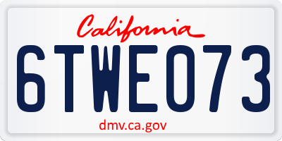 CA license plate 6TWE073