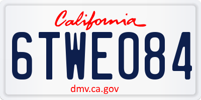 CA license plate 6TWE084
