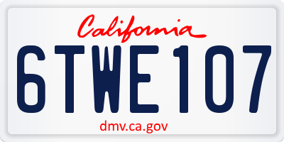 CA license plate 6TWE107