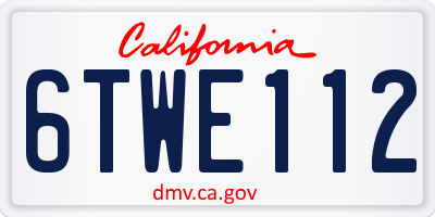CA license plate 6TWE112