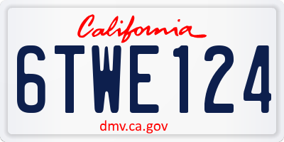 CA license plate 6TWE124