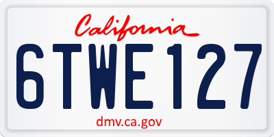 CA license plate 6TWE127
