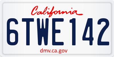 CA license plate 6TWE142