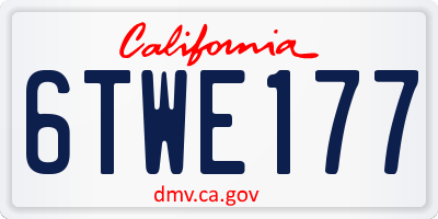 CA license plate 6TWE177