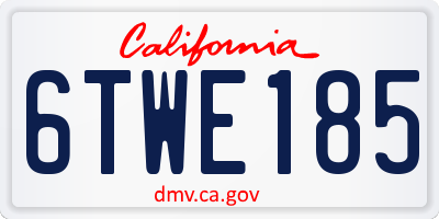 CA license plate 6TWE185