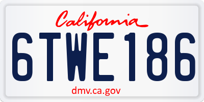 CA license plate 6TWE186