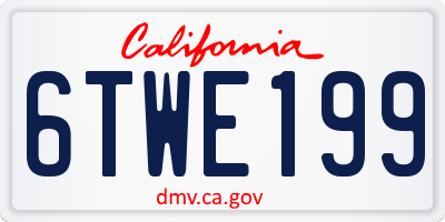CA license plate 6TWE199