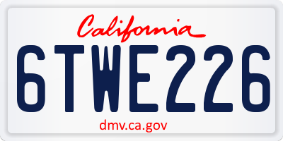 CA license plate 6TWE226