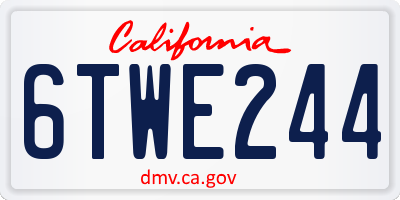 CA license plate 6TWE244