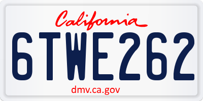 CA license plate 6TWE262