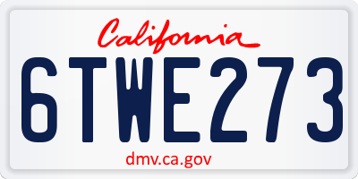 CA license plate 6TWE273