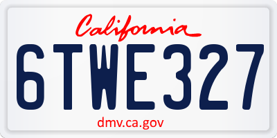 CA license plate 6TWE327