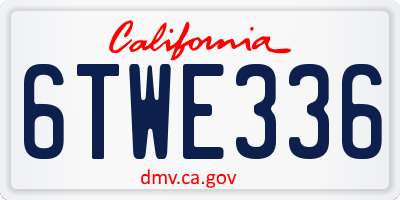 CA license plate 6TWE336