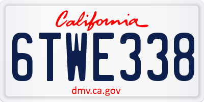 CA license plate 6TWE338