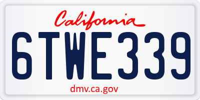 CA license plate 6TWE339