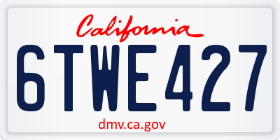 CA license plate 6TWE427