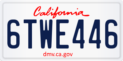 CA license plate 6TWE446