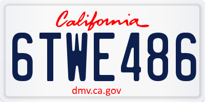 CA license plate 6TWE486