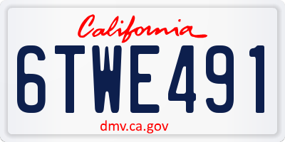 CA license plate 6TWE491