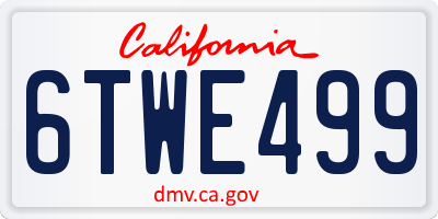 CA license plate 6TWE499