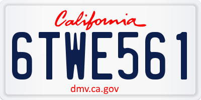 CA license plate 6TWE561