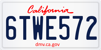 CA license plate 6TWE572