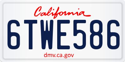 CA license plate 6TWE586