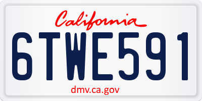 CA license plate 6TWE591
