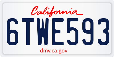 CA license plate 6TWE593