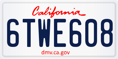CA license plate 6TWE608