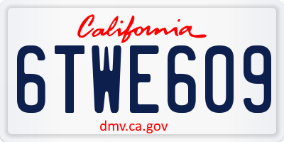 CA license plate 6TWE609