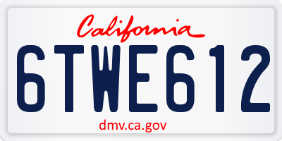 CA license plate 6TWE612