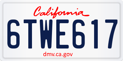 CA license plate 6TWE617
