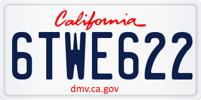 CA license plate 6TWE622